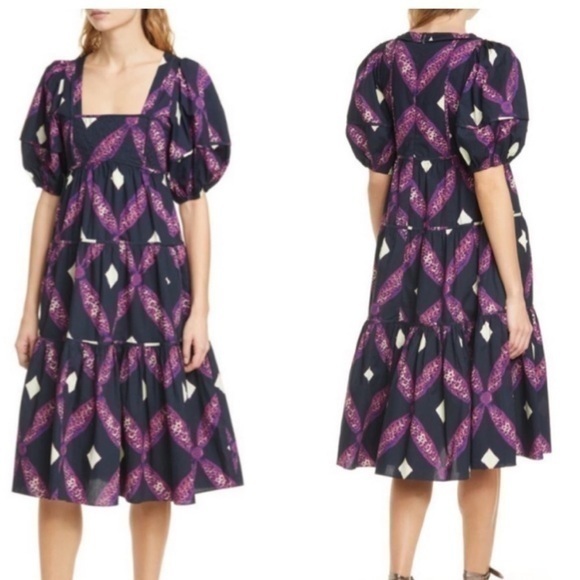 Ulla Johnson‎ Nora Quilted Puff Sleeve Dress with Pockets 0 - Picture 3 of 12